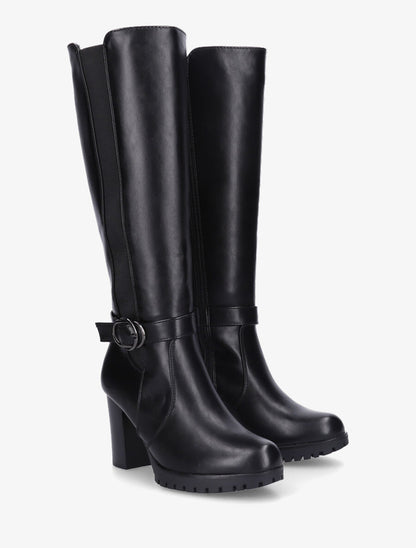 Bottes à talon et boucle élastiquées - Noir - 4