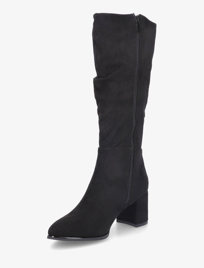 Bottes en suédine à talon - Noir - 3