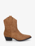 Bottines plates montantes style santiags - Camel - 1