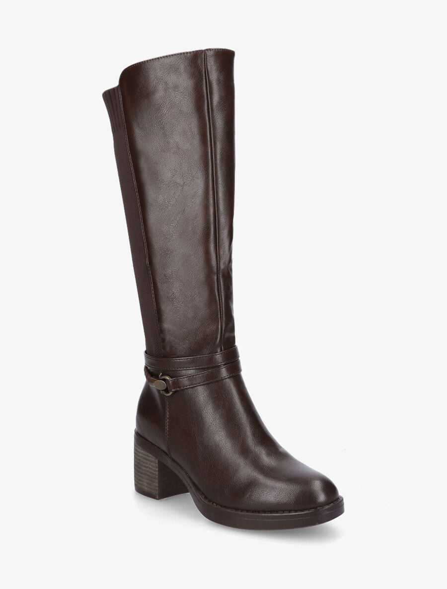 Bottes en simili à sangle tressée - Marron - 2