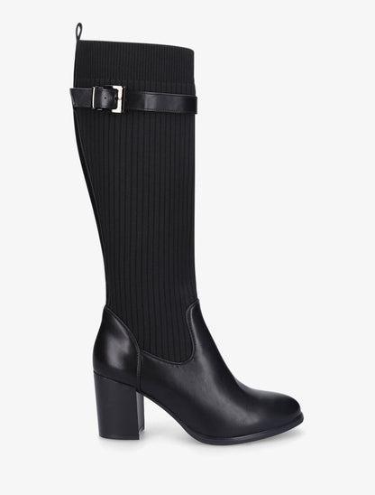 Bottes unies style chaussettes - Noir - 5