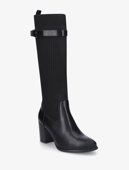 Bottes unies style chaussettes - Noir - 2