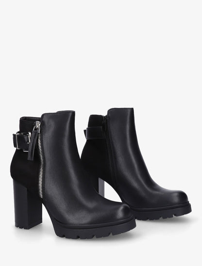 Bottines à talon haut et plateforme - Noir - 4