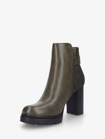 Bottines à talon haut et plateforme - Kaki - 3