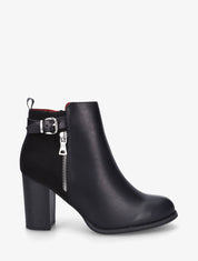Bottines hautes bi-matière - Noir - 1