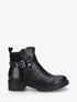 Bottines plates contrefort python - Noir - 1