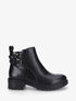 Bottines en simili à détail croco - Noir - 5
