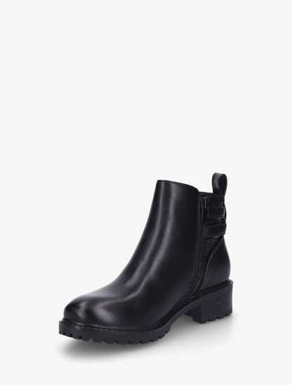 Bottines en simili à détail croco - Noir - 3