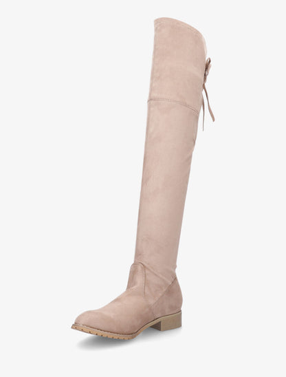 Cuissardes en suédine à cordon de serrage - Beige - 3