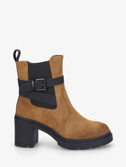 Bottines montantes en suédine - Camel - 1