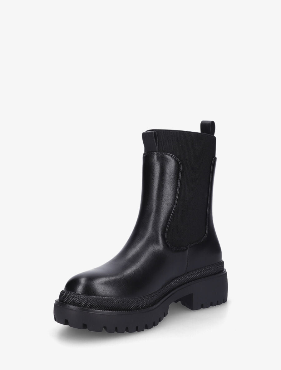 Bottines élastiquées unies - Noir - 3