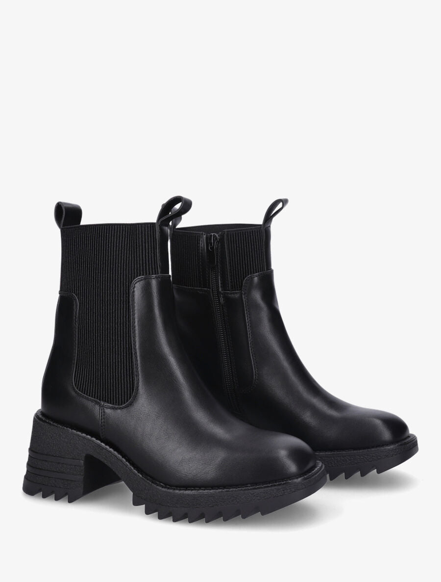 Bottines montantes à semelle crantée - Noir - 4