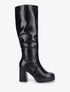 Bottes en simili à plateforme et talon haut - Noir - 5