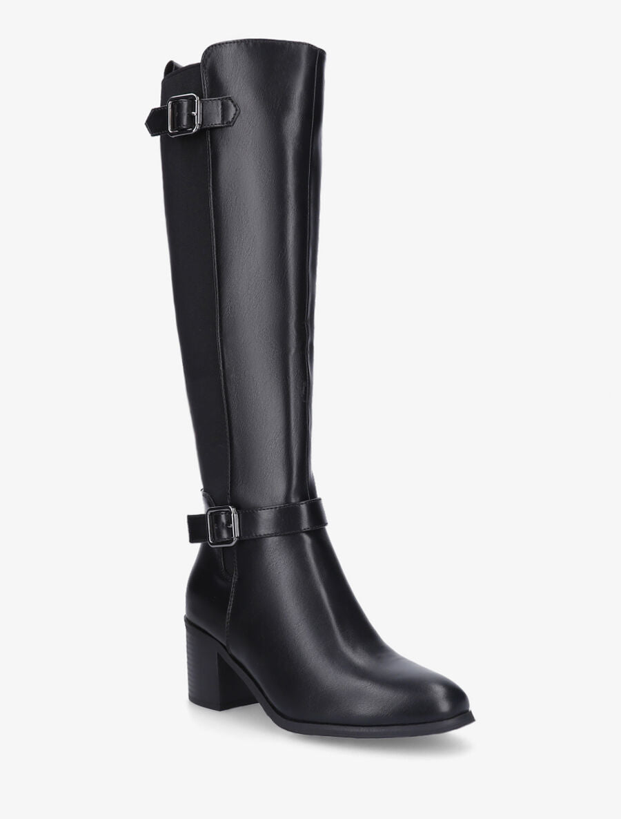 Bottes unies à talon - Noir - 2