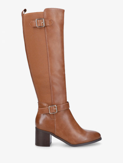 Bottes unies à talon - Camel - 1