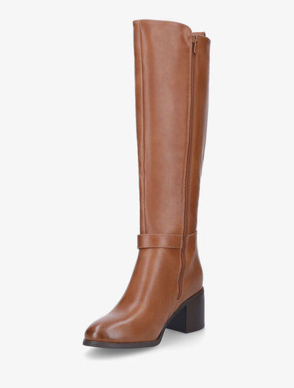 Bottes unies à talon - Camel - 3