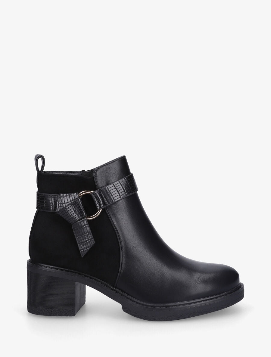 Bottines bi-matière à boucle - Noir - 2