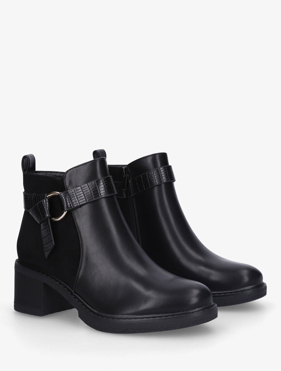 Bottines bi-matière à boucle - Noir - 5