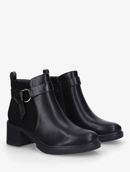 Bottines bi-matière à boucle - Noir - 5