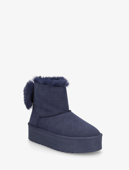 Boots fourrées et fourrure synthétique - Marine - 2