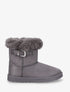 Bottines fourrées en suédine à boucle - Gris - 1