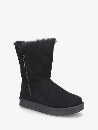 Bottines fourrées à fermeture zippée - Noir - 2