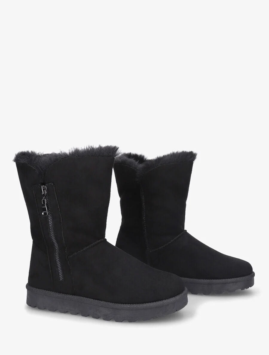 Bottines fourrées à fermeture zippée - Noir - 4