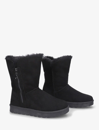 Bottines fourrées à fermeture zippée - Noir - 4