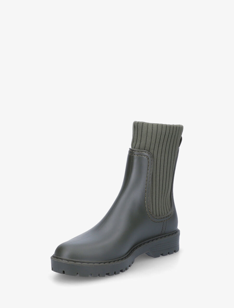Bottines chaussettes en caoutchouc - Kaki - 3