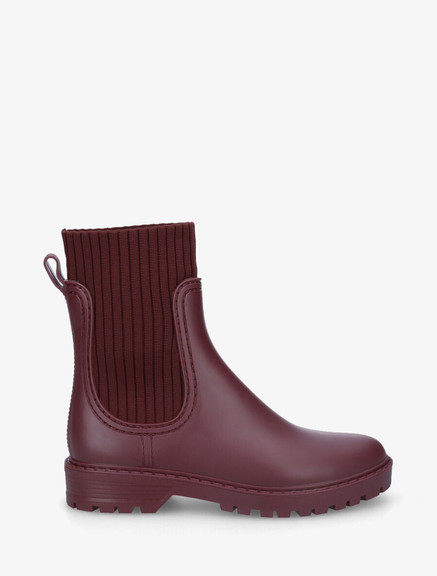 Bottines chaussettes en caoutchouc - Bordeaux - 1