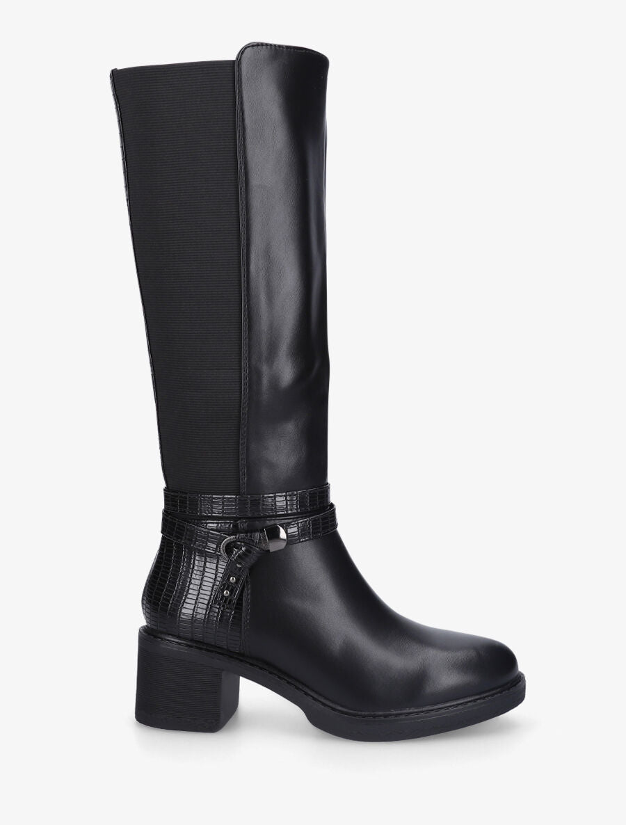 Bottes à contrefort python - Noir - 5