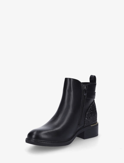 Bottines à contrefort pailleté et sanglé - Noir - 4