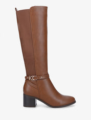 Bottes unies élastiquées - Camel - 1
