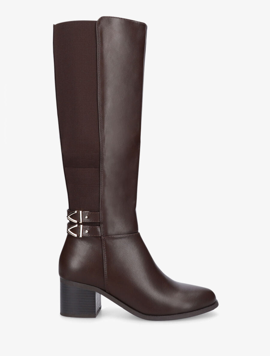 Bottes unies à double sangle - Marron - 5