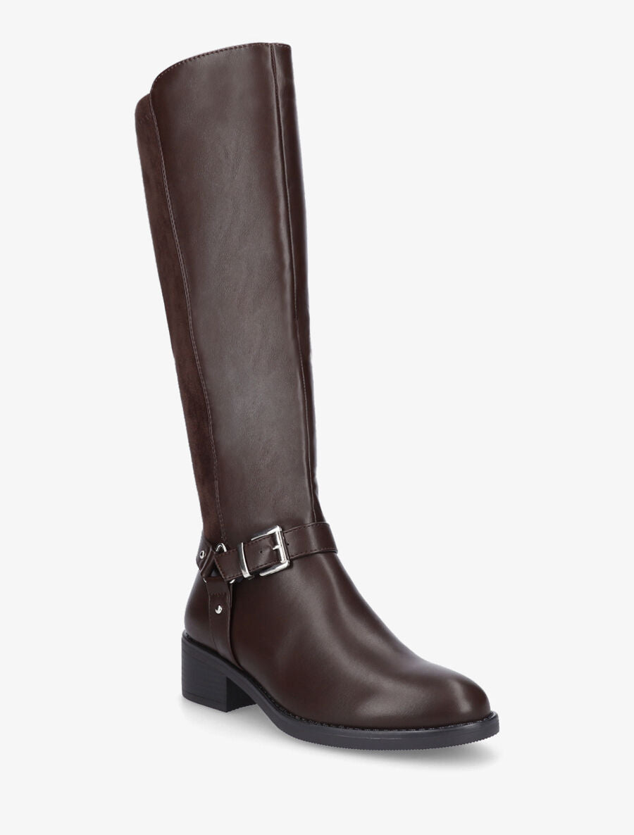 Bottes bi-matière sanglé - Marron - 2