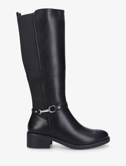 Bottes plates élastiquées en simili - Noir - 5