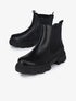 Bottines en simili et contrefort uni - Noir - 1
