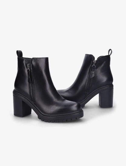 Bottines à talon haut carré - Noir - 1