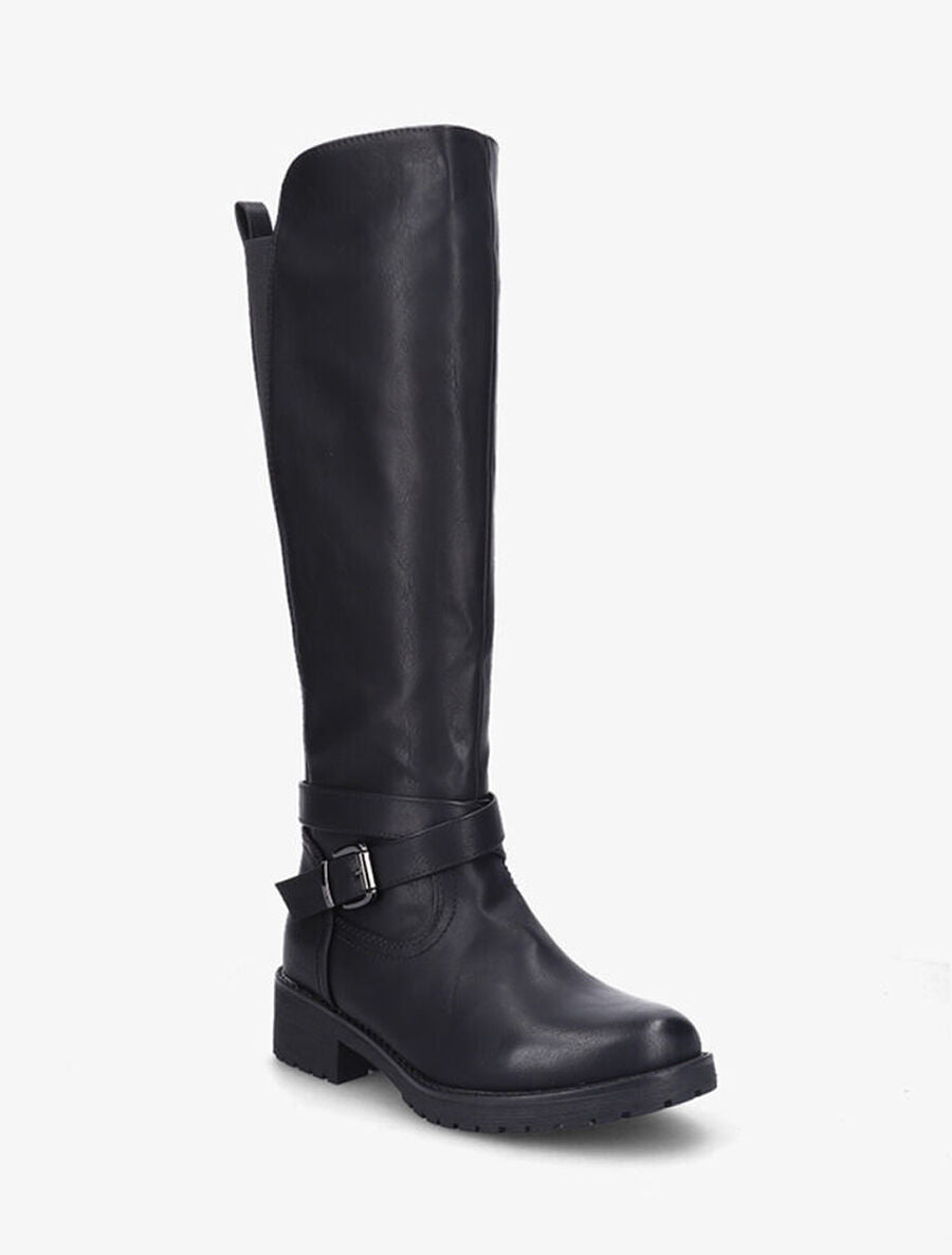 Bottes cavalières élastiquées à brides - Noir - 2