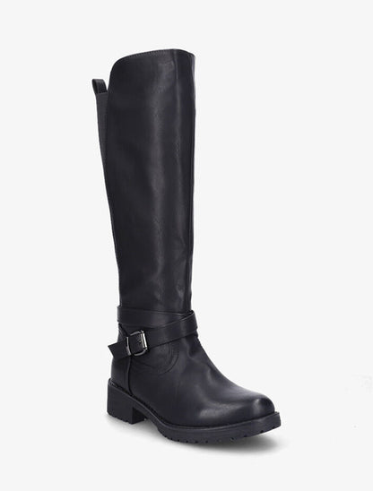 Bottes cavalières élastiquées à brides - Noir - 2
