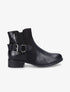 Bottines bi-matière à sangle style chaîne - Noir - 1