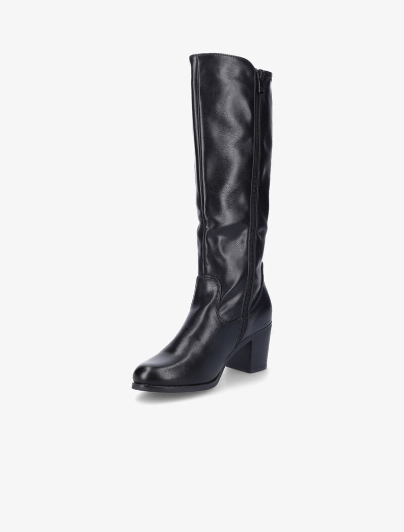 Bottes à talons en simili - Noir - 3