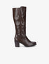 Bottes à talons en simili - Marron - 1