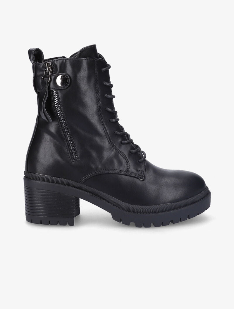 Bottines façon rangers à talon - Noir - 2