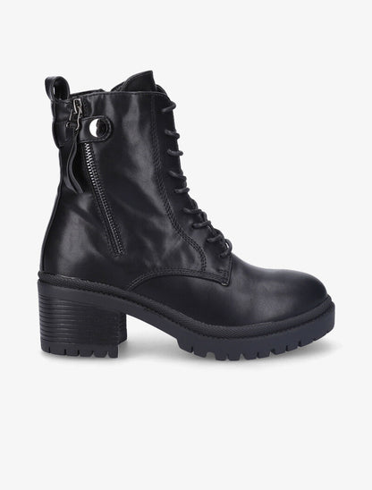 Bottines façon rangers à talon - Noir - 2
