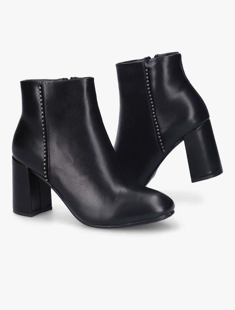 Bottines en simili à bande cloutée - Noir - 5
