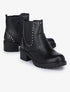 Bottines à contrefort croco et poinçons - Noir - 5