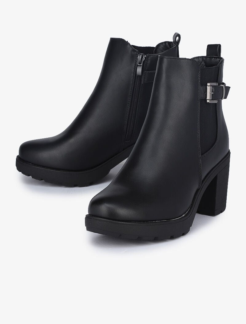 Bottines à talons gomme - Noir - 4