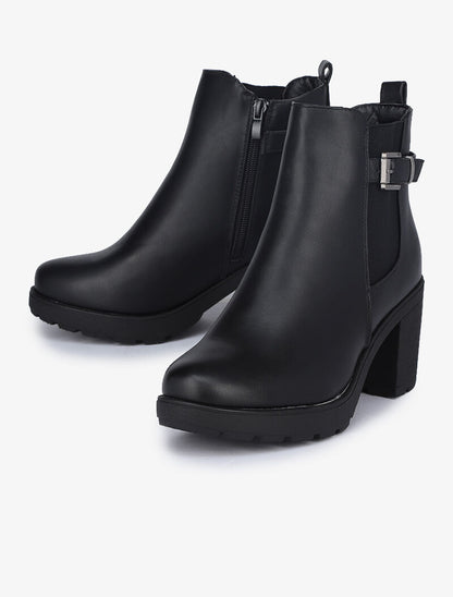 Bottines à talons gomme - Noir - 4