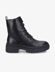 Bottines en simili à lacets - Noir - 1